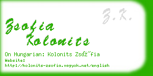 zsofia kolonits business card